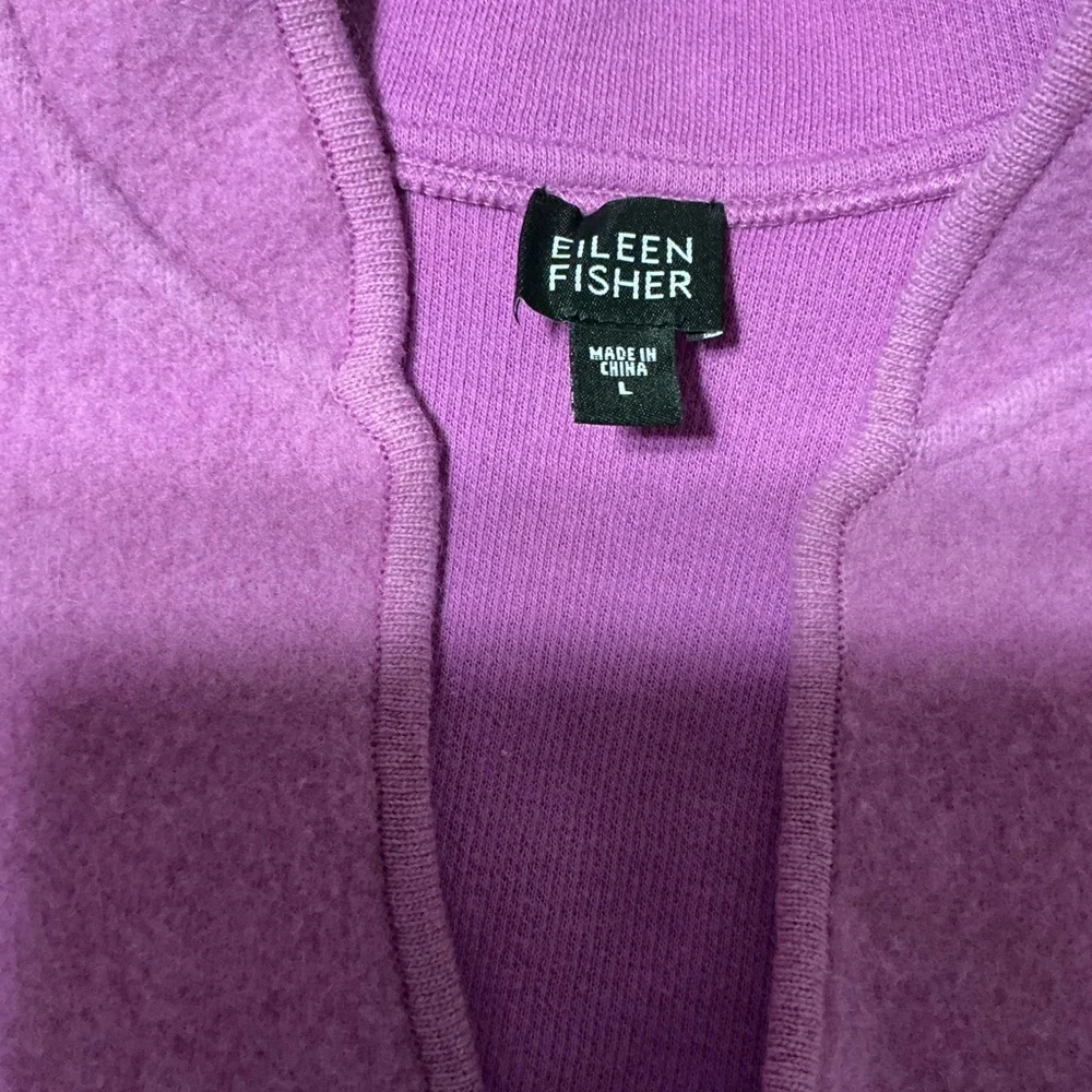 EUC Eileen Fisher Lambswool Cotton Single Button Lilac/Purple Jacket L